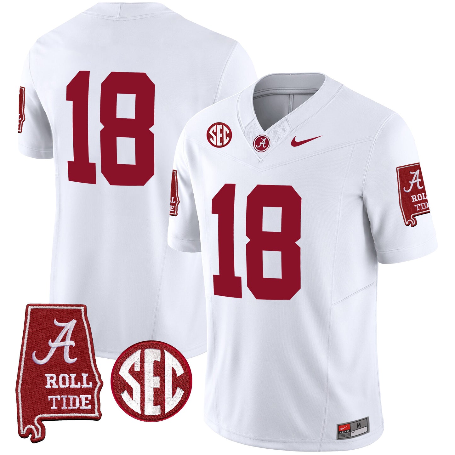 Alabama Crimson Tide Vapor Limited Jersey V5 - Alabama Map - All Stitched