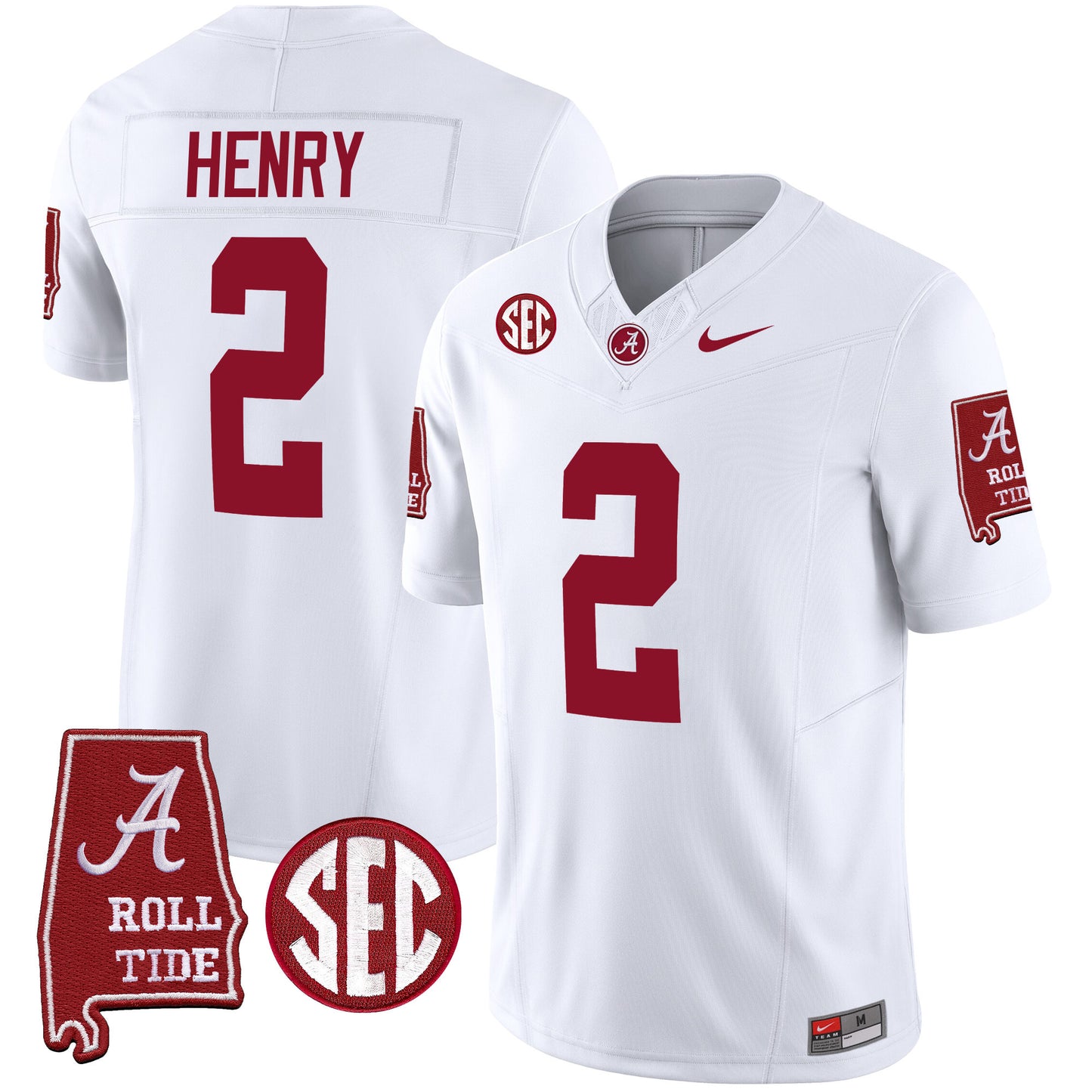 Alabama Crimson Tide Vapor Limited Jersey V5 - Alabama Map - All Stitched