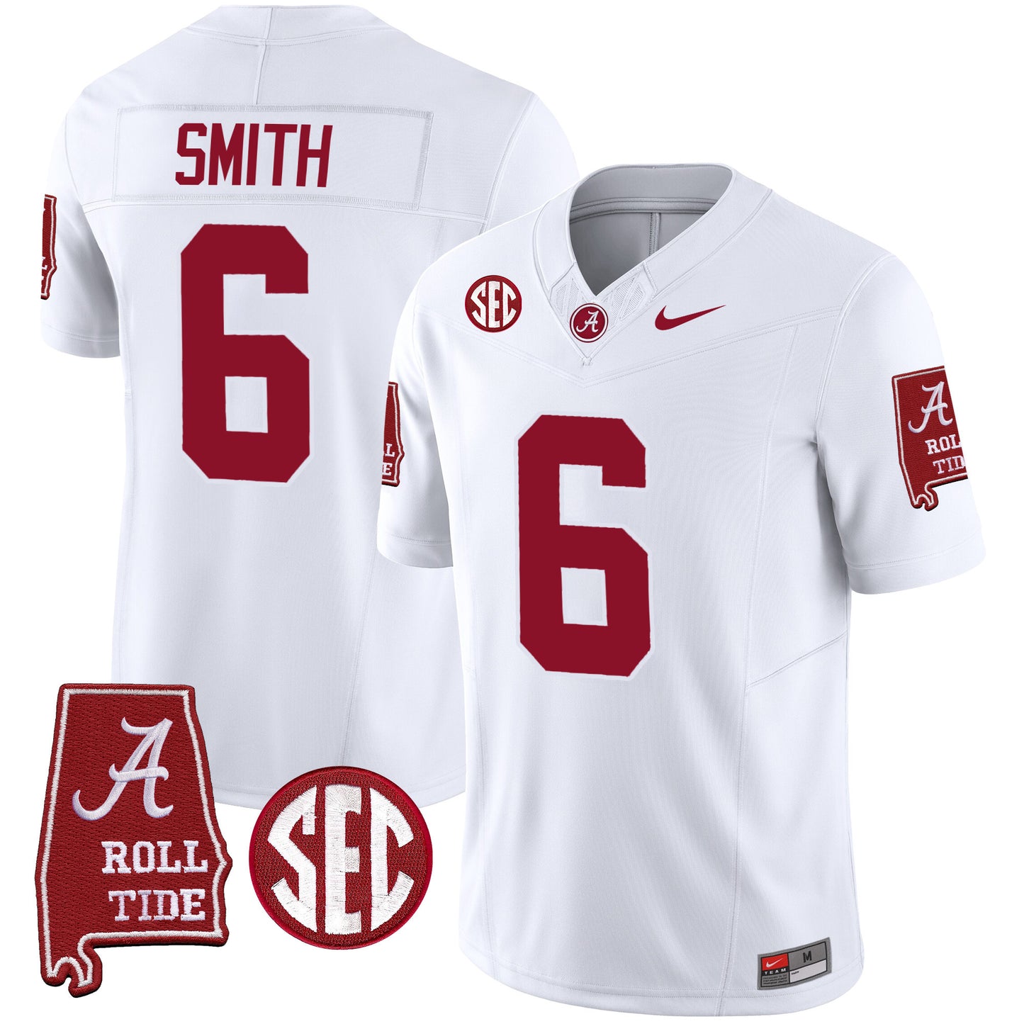 Alabama Crimson Tide Vapor Limited Jersey V5 - Alabama Map - All Stitched