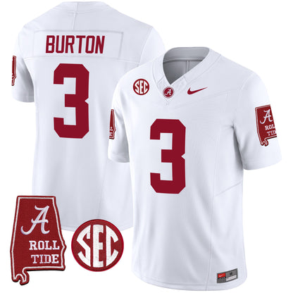 Alabama Crimson Tide Vapor Limited Jersey V5 - Alabama Map - All Stitched