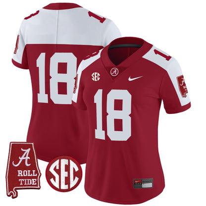 Women's Alabama Crimson Tide Vapor Limited Jersey V3 - Alabama Map - All Stitched