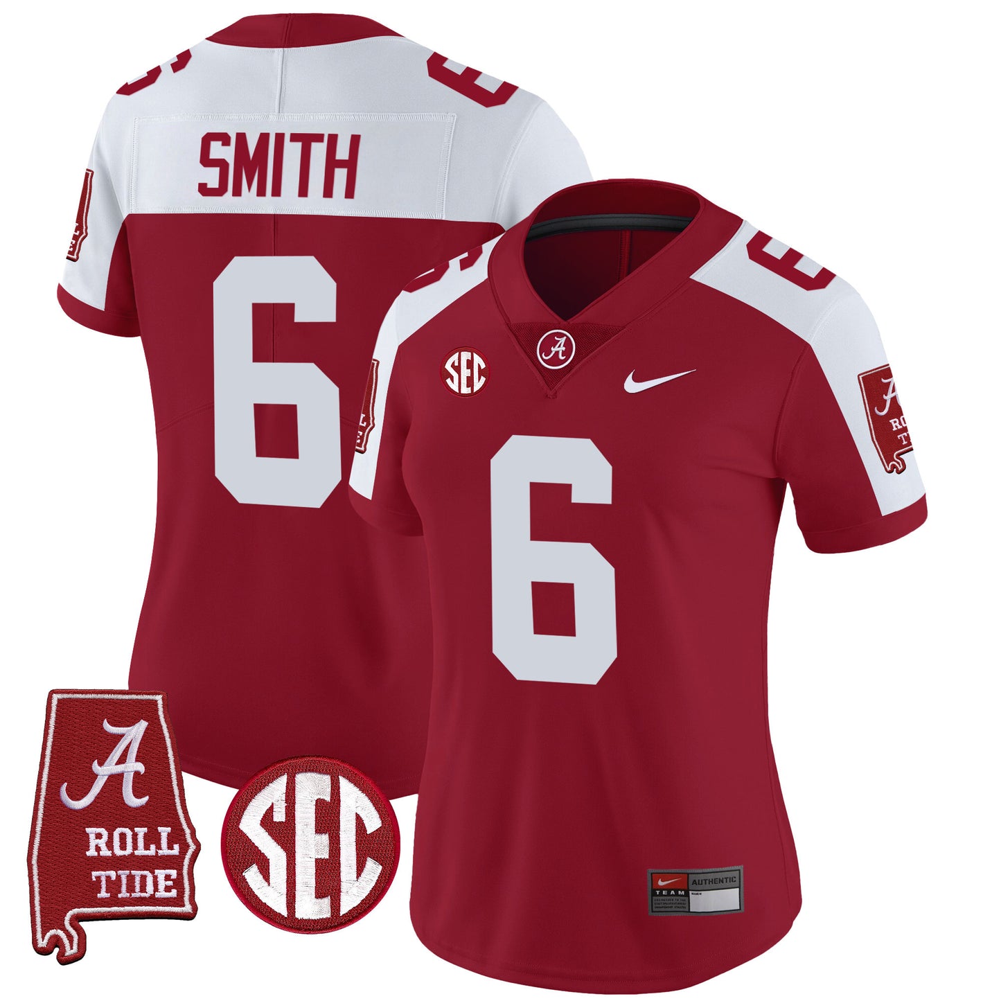 Women's Alabama Crimson Tide Vapor Limited Jersey V3 - Alabama Map - All Stitched