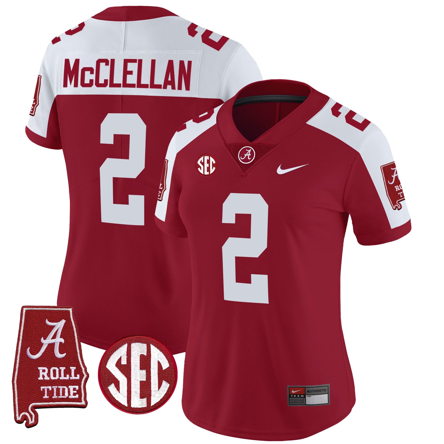 Women's Alabama Crimson Tide Vapor Limited Jersey V3 - Alabama Map - All Stitched