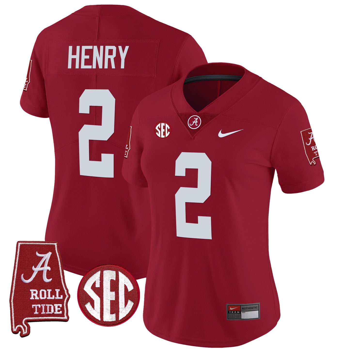 Women's Alabama Crimson Tide Vapor Limited Jersey V3 - Alabama Map - All Stitched