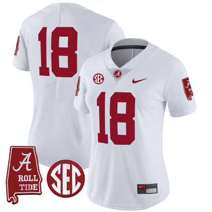 Women's Alabama Crimson Tide Vapor Limited Jersey V3 - Alabama Map - All Stitched