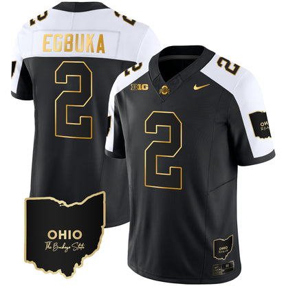 Ohio State Buckeyes 2023 Vapor Limited Gold Jersey - Ohio Patch - All Stitched