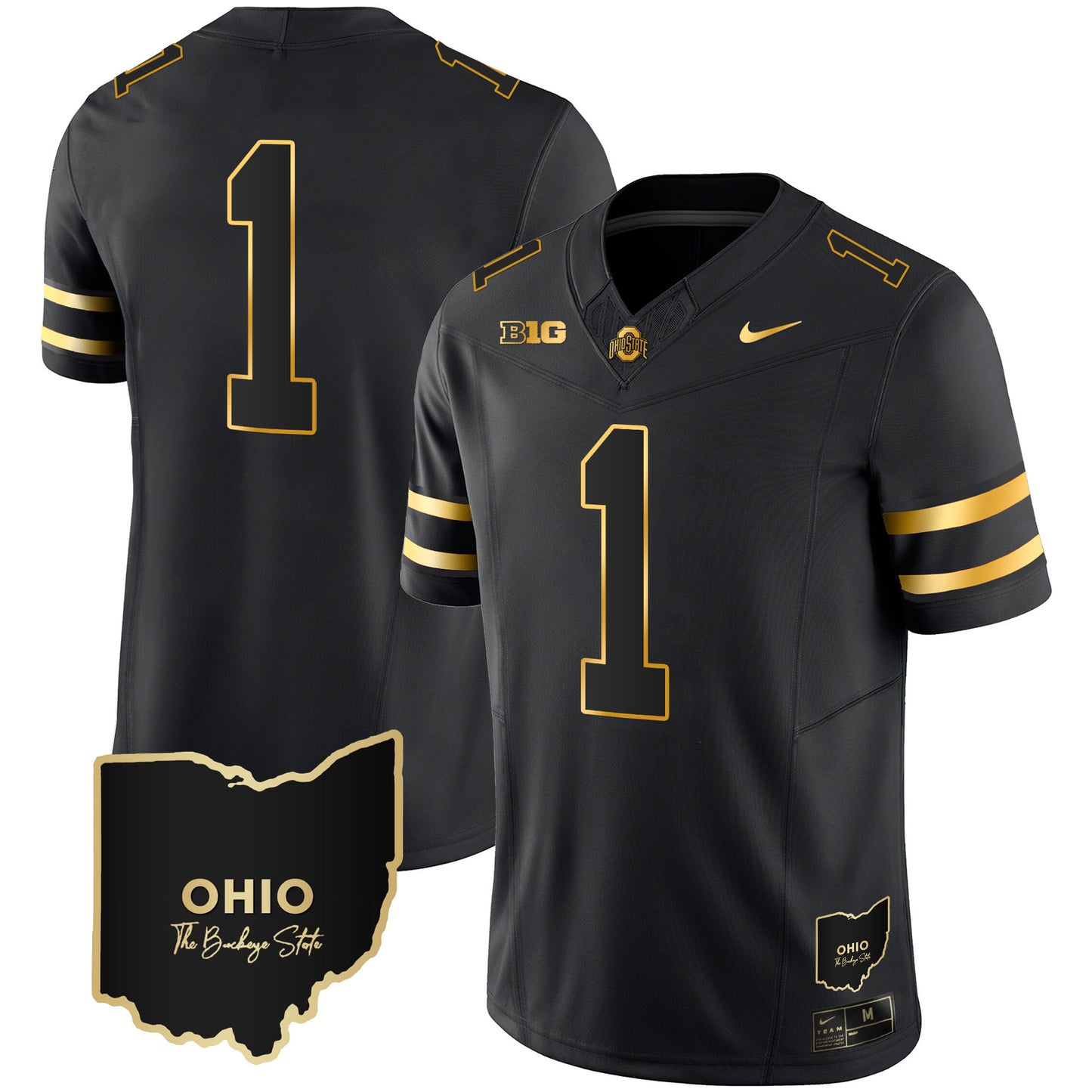 Ohio State Buckeyes 2023 Vapor Limited Gold Jersey - Ohio Patch - All Stitched