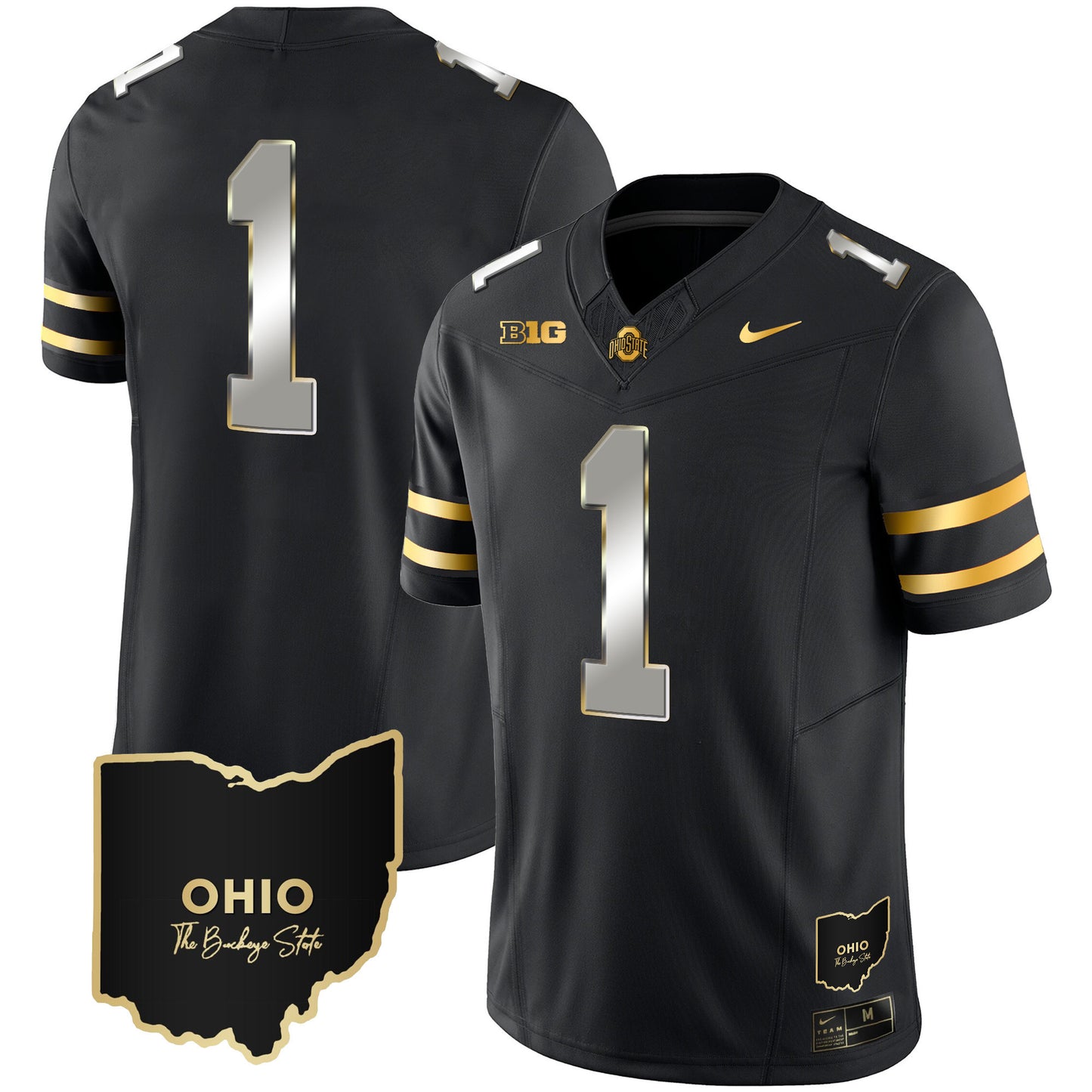 Ohio State Buckeyes 2023 Vapor Limited Gold Jersey - Ohio Patch - All Stitched