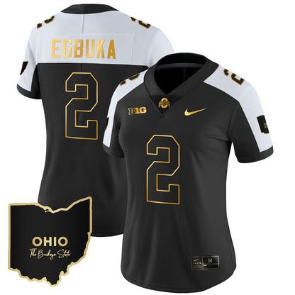 Women's Ohio State Buckeyes 2023 Vapor Limited Gold Jersey - Ohio Patch - All Stitched