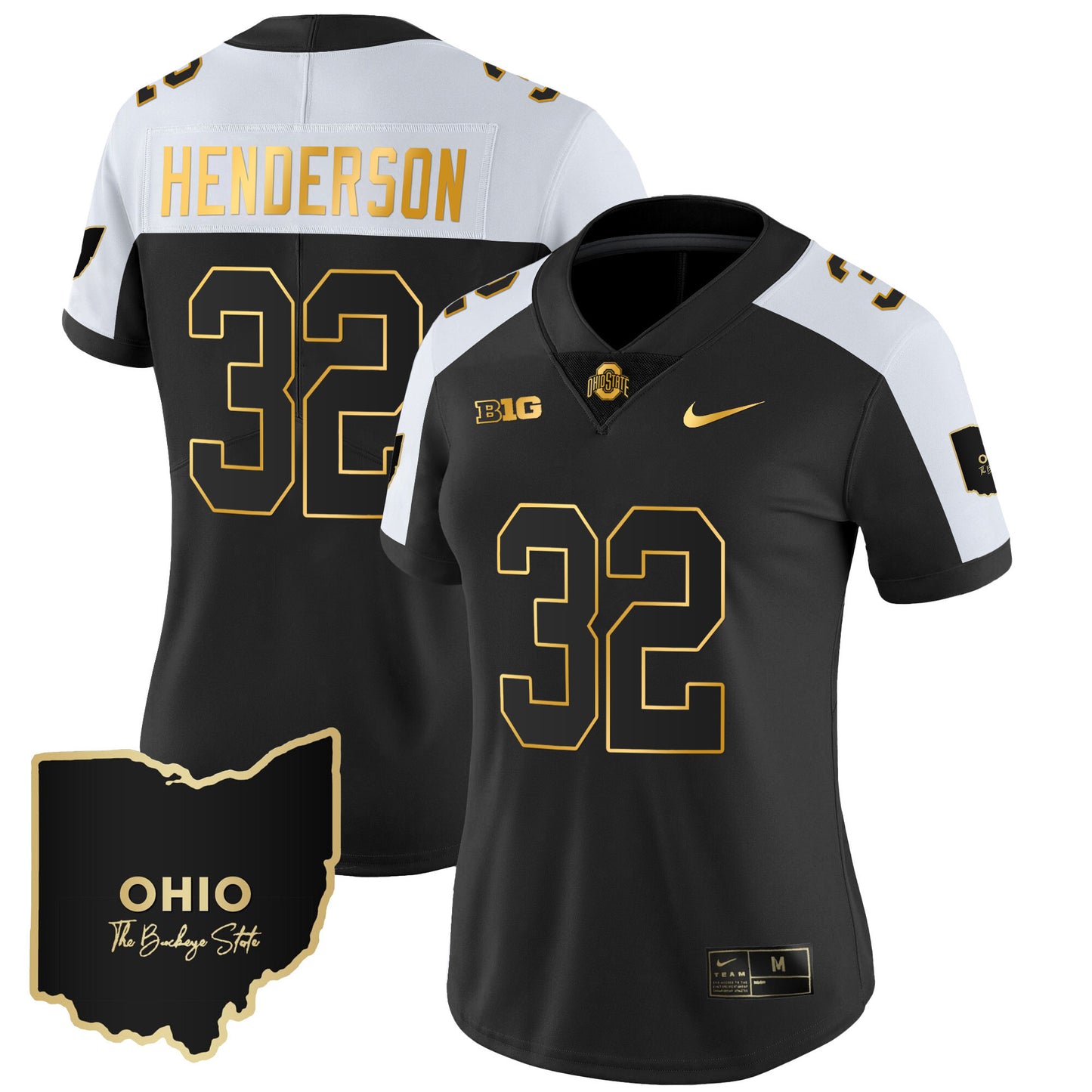 Women's Ohio State Buckeyes 2023 Vapor Limited Gold Jersey - Ohio Patch - All Stitched