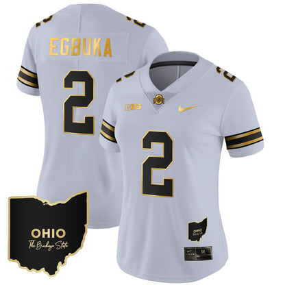 Women's Ohio State Buckeyes 2023 Vapor Limited Gold Jersey - Ohio Patch - All Stitched