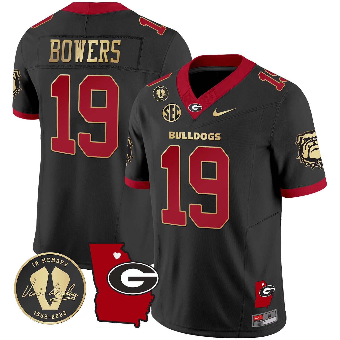 Georgia Bulldogs 2023 Vapor Jersey V4 - Georgia Map - All Stitched