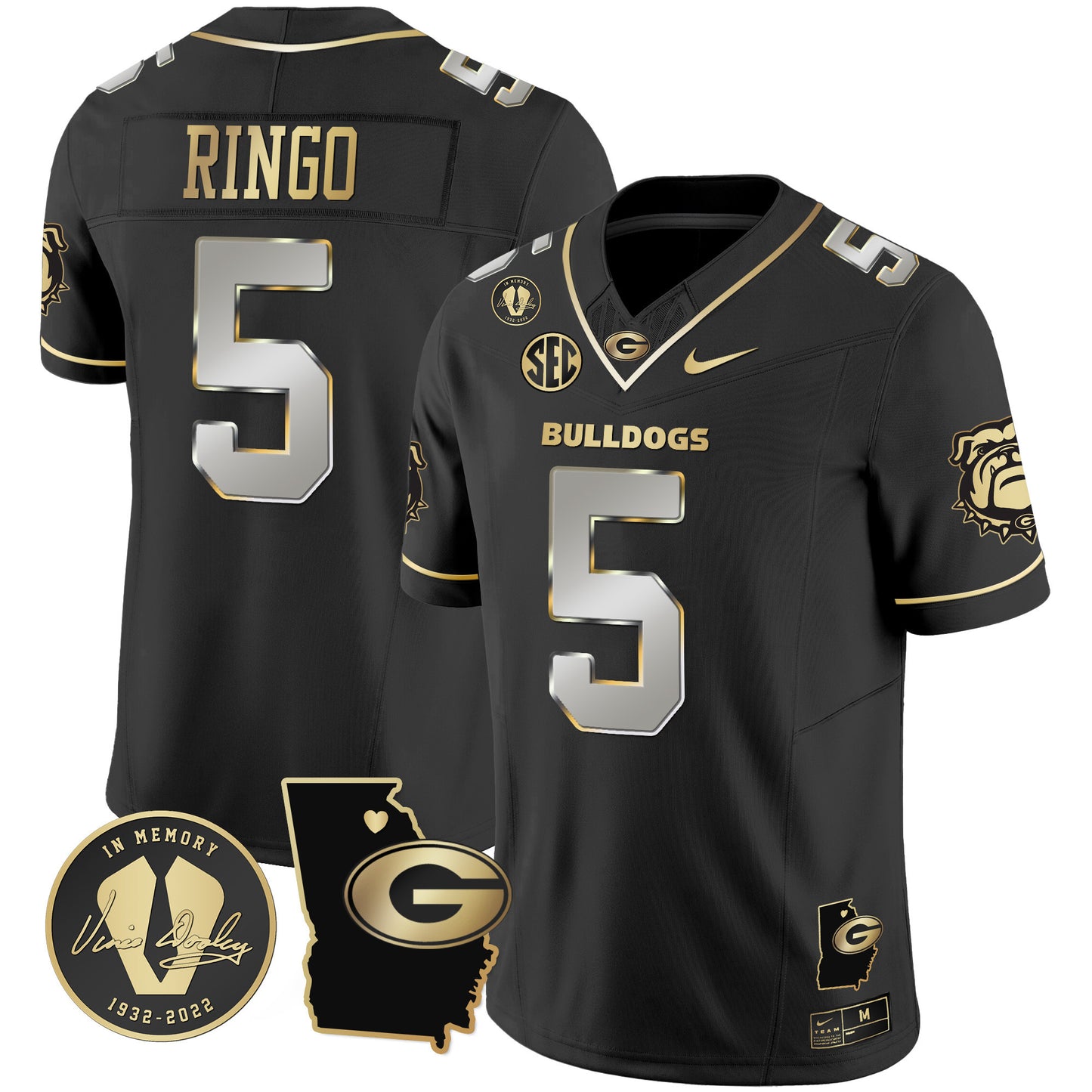 Georgia Bulldogs 2023 Vapor Jersey V4 - Georgia Map - All Stitched