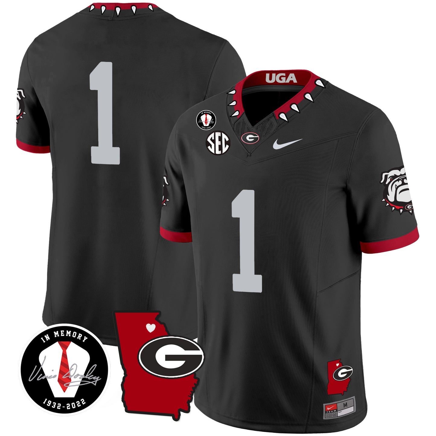 Georgia Bulldogs 2023 Vapor Jersey V4 - Georgia Map - All Stitched