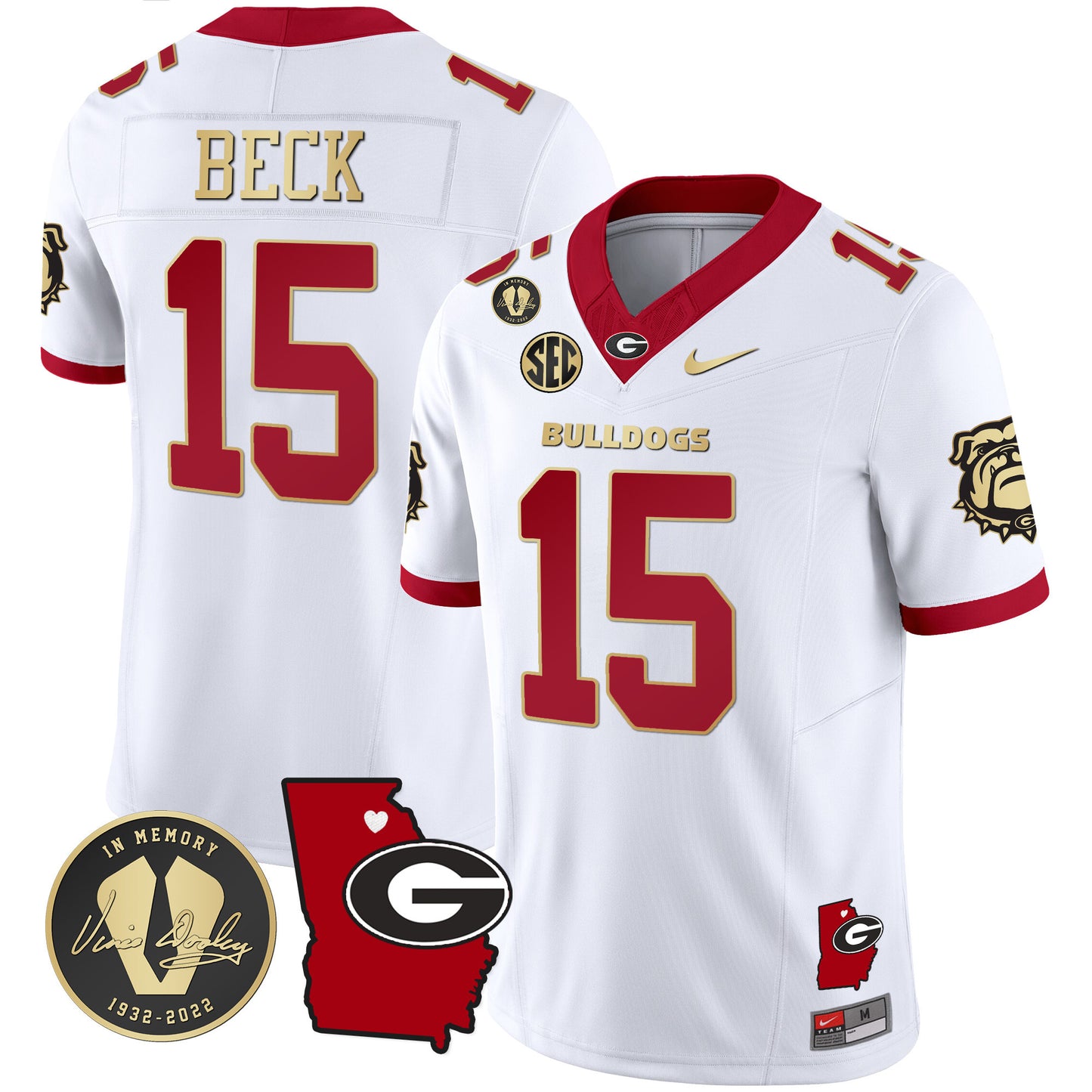 Georgia Bulldogs 2023 Vapor Jersey V4 - Georgia Map - All Stitched