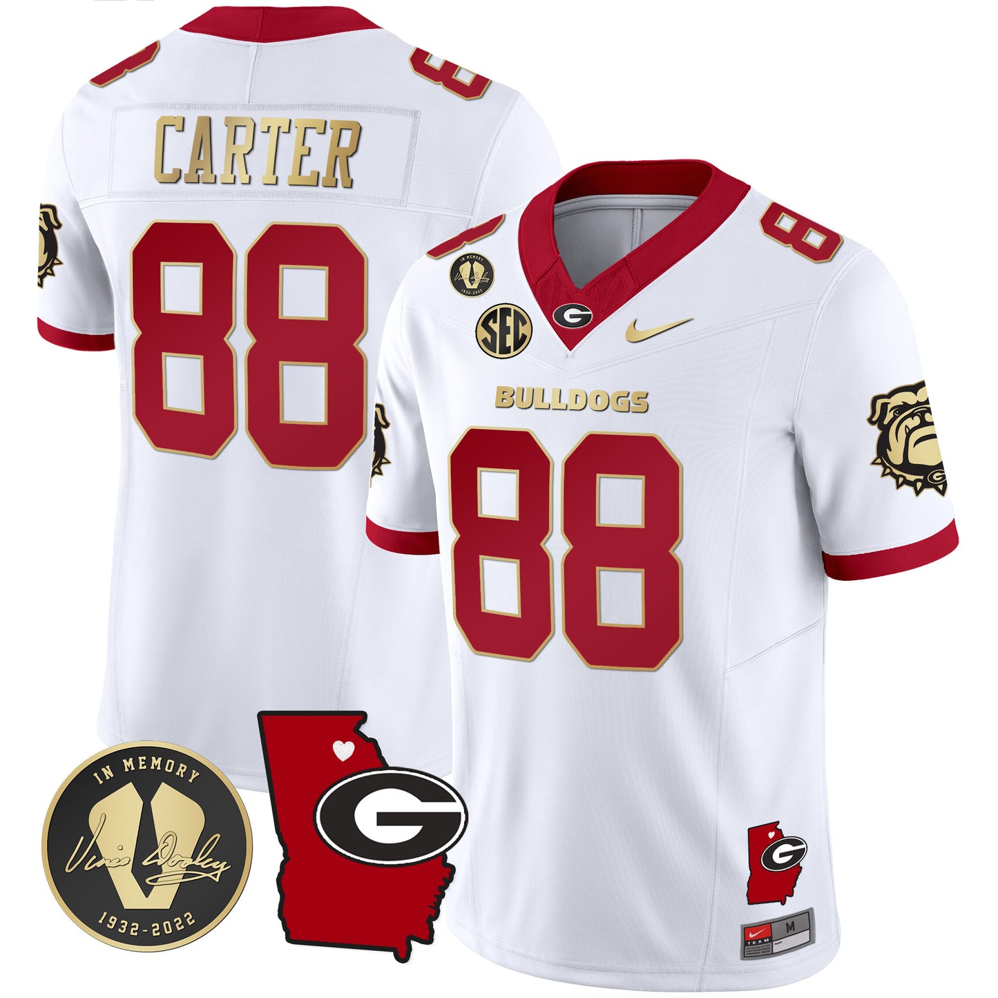 Georgia Bulldogs 2023 Vapor Jersey V4 - Georgia Map - All Stitched