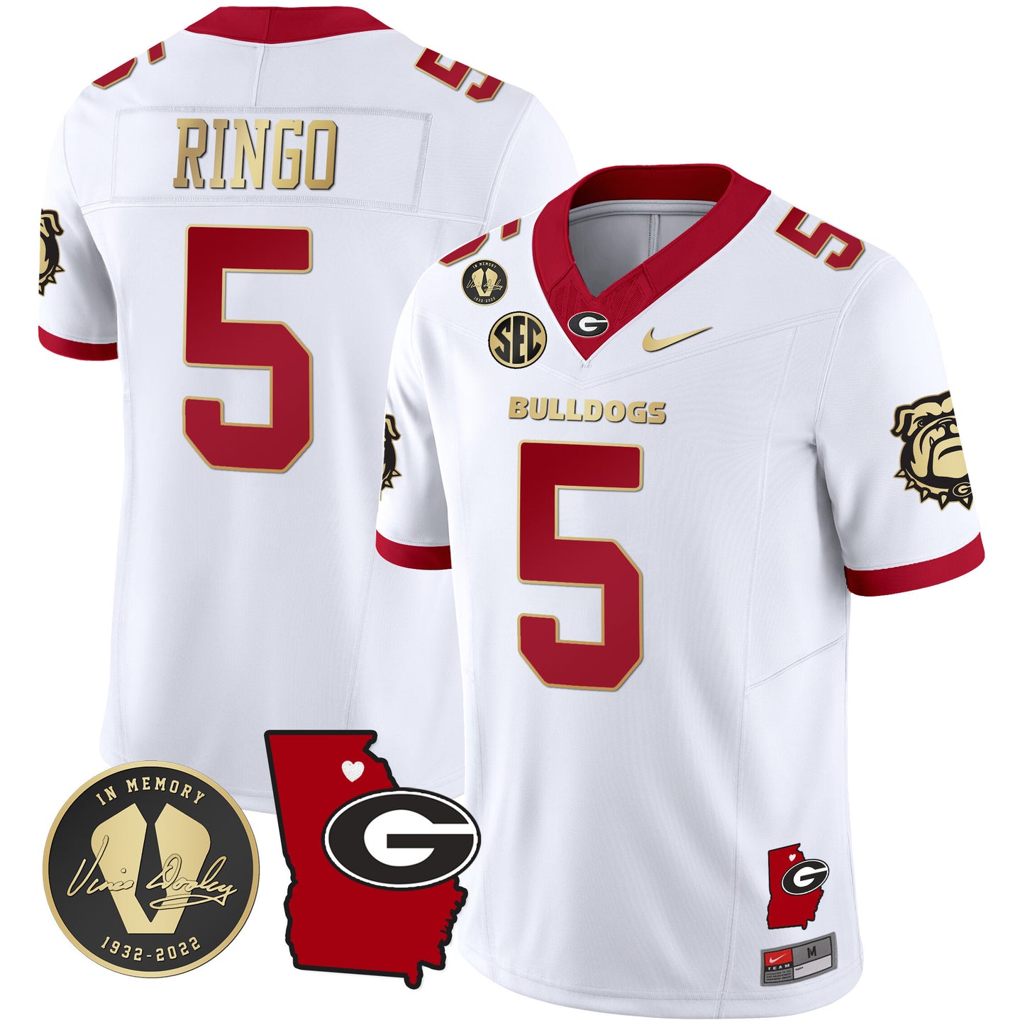 Georgia Bulldogs 2023 Vapor Jersey V4 - Georgia Map - All Stitched