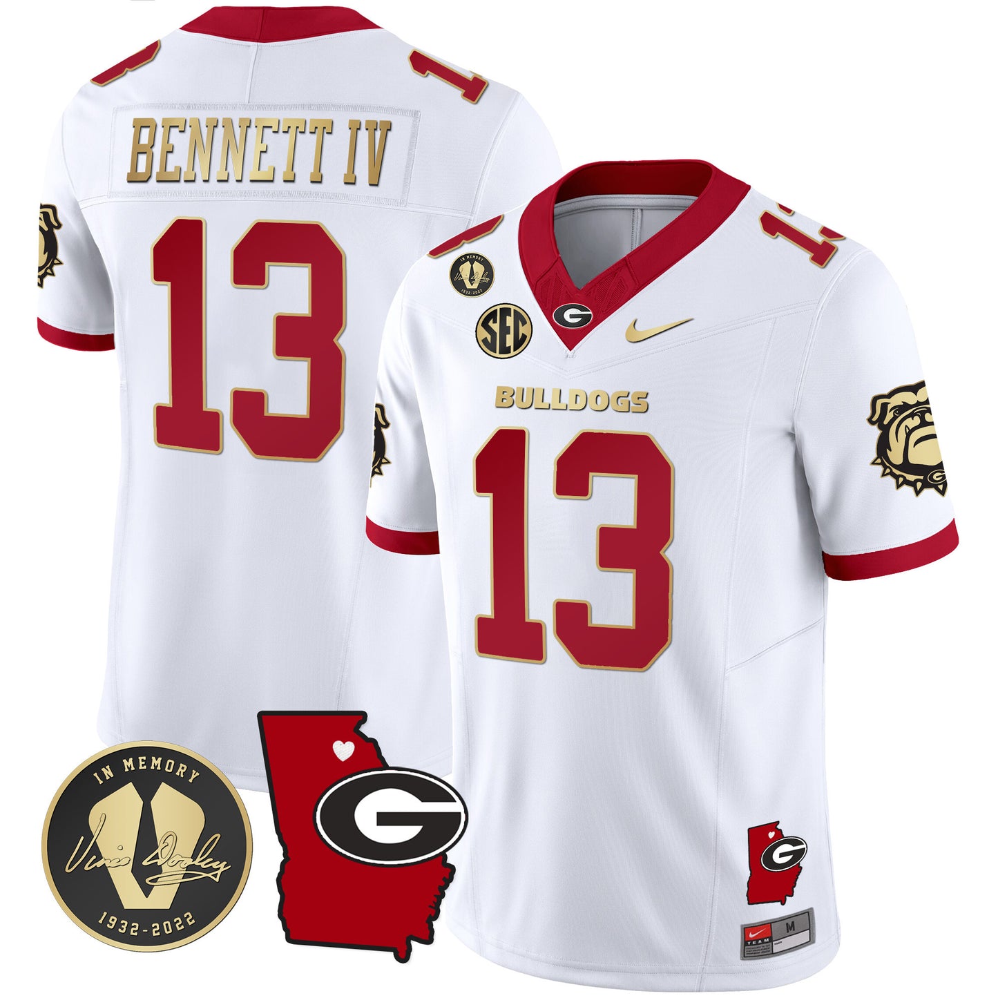 Georgia Bulldogs 2023 Vapor Jersey V4 - Georgia Map - All Stitched