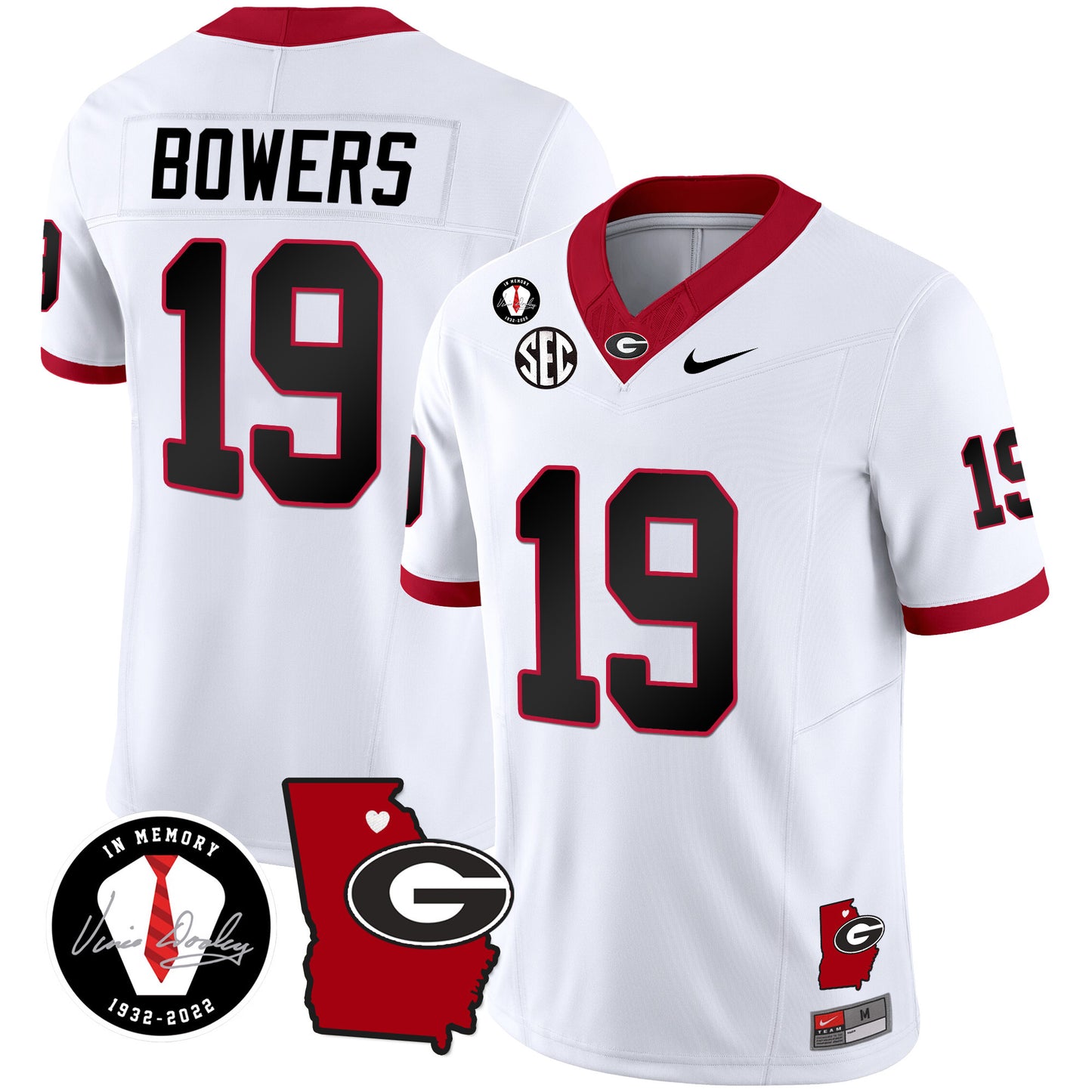 Georgia Bulldogs 2023 Vapor Jersey V4 - Georgia Map - All Stitched