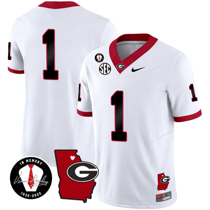 Georgia Bulldogs 2023 Vapor Jersey V4 - Georgia Map - All Stitched