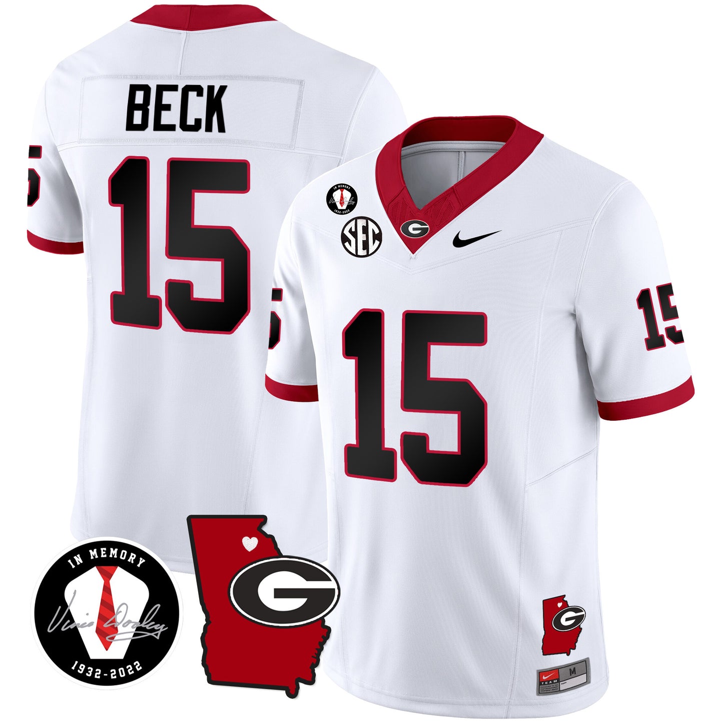 Georgia Bulldogs 2023 Vapor Jersey V4 - Georgia Map - All Stitched