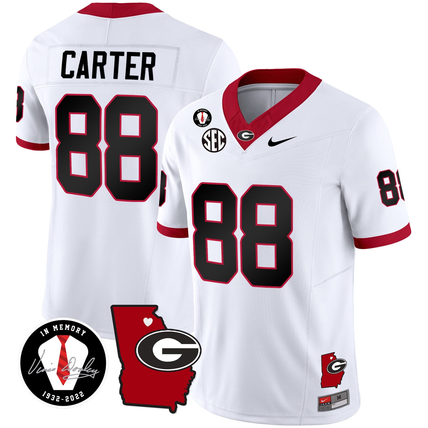 Georgia Bulldogs 2023 Vapor Jersey V4 - Georgia Map - All Stitched