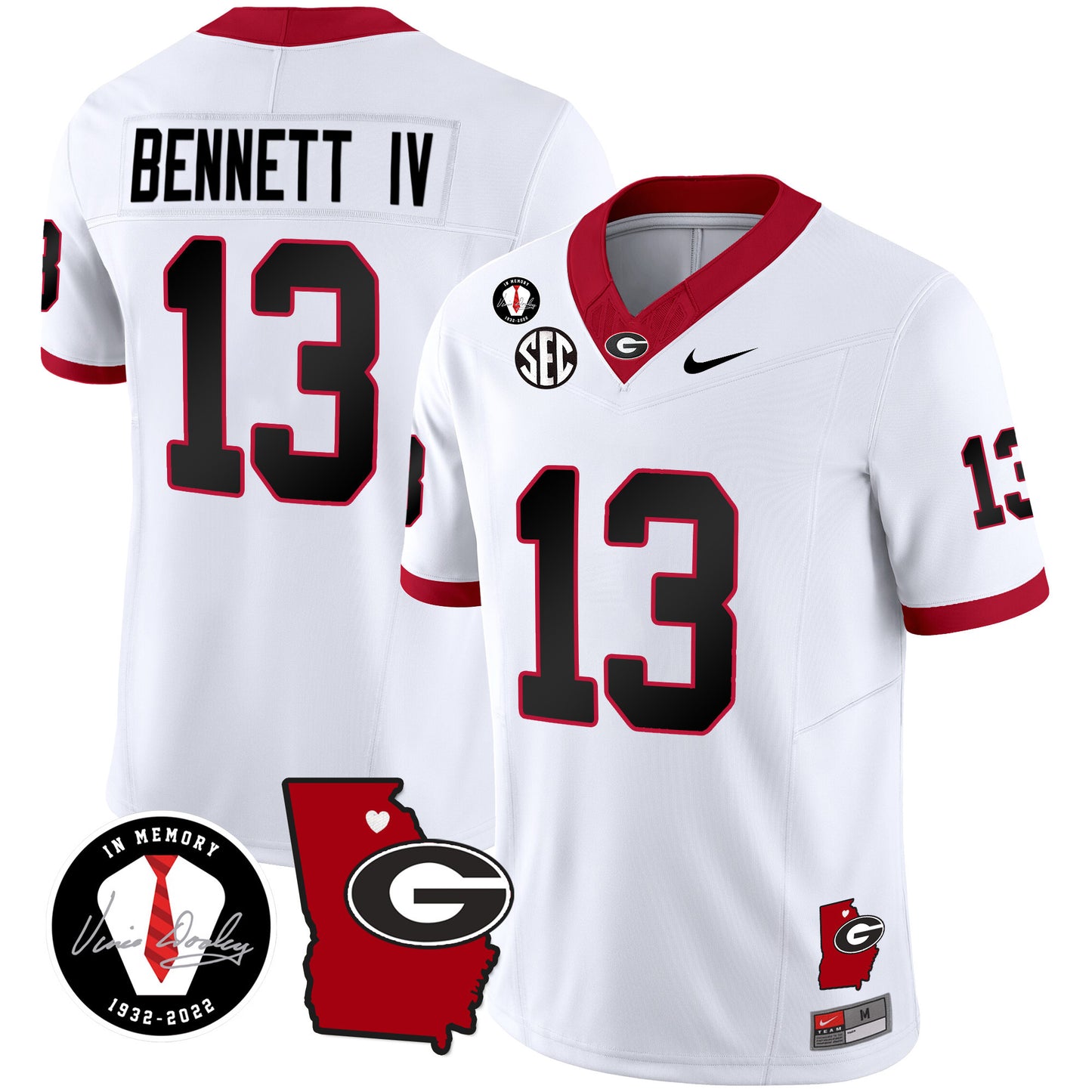 Georgia Bulldogs 2023 Vapor Jersey V4 - Georgia Map - All Stitched