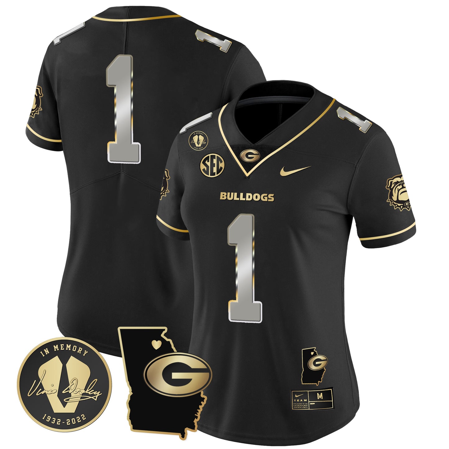 Women's Georgia Bulldogs 2023 Vapor Jersey V4 - Georgia Map - All Stitched