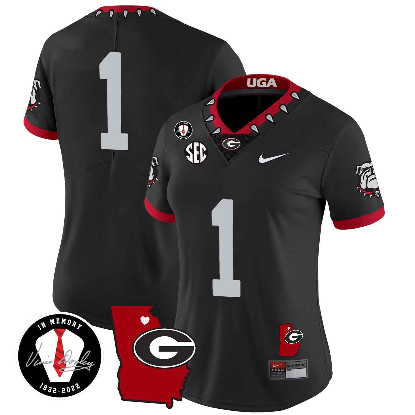 Women's Georgia Bulldogs 2023 Vapor Jersey V4 - Georgia Map - All Stitched