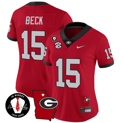 Women's Georgia Bulldogs 2023 Vapor Jersey V4 - Georgia Map - All Stitched