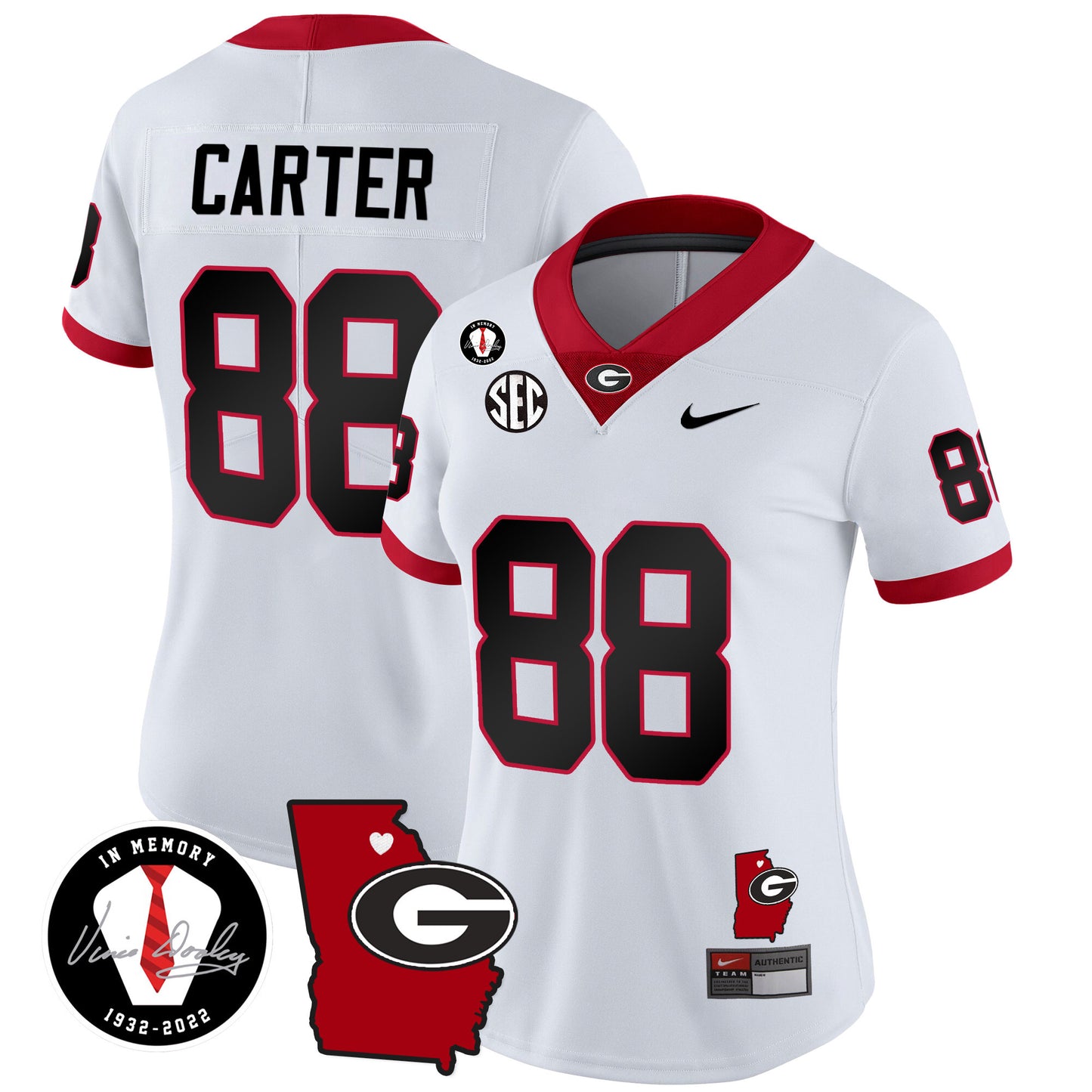 Women's Georgia Bulldogs 2023 Vapor Jersey V4 - Georgia Map - All Stitched