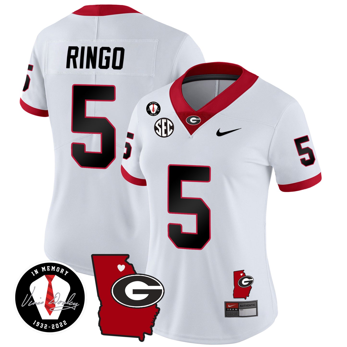 Women's Georgia Bulldogs 2023 Vapor Jersey V4 - Georgia Map - All Stitched