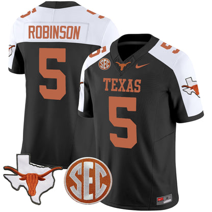 Texas Longhorns State Map & SEC Patch Vapor Jersey V2 - All Stitched