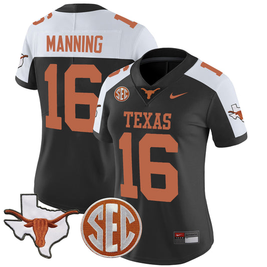 Women's Texas Longhorns State Map & SEC Patch Vapor Jersey V2 - All Stitched