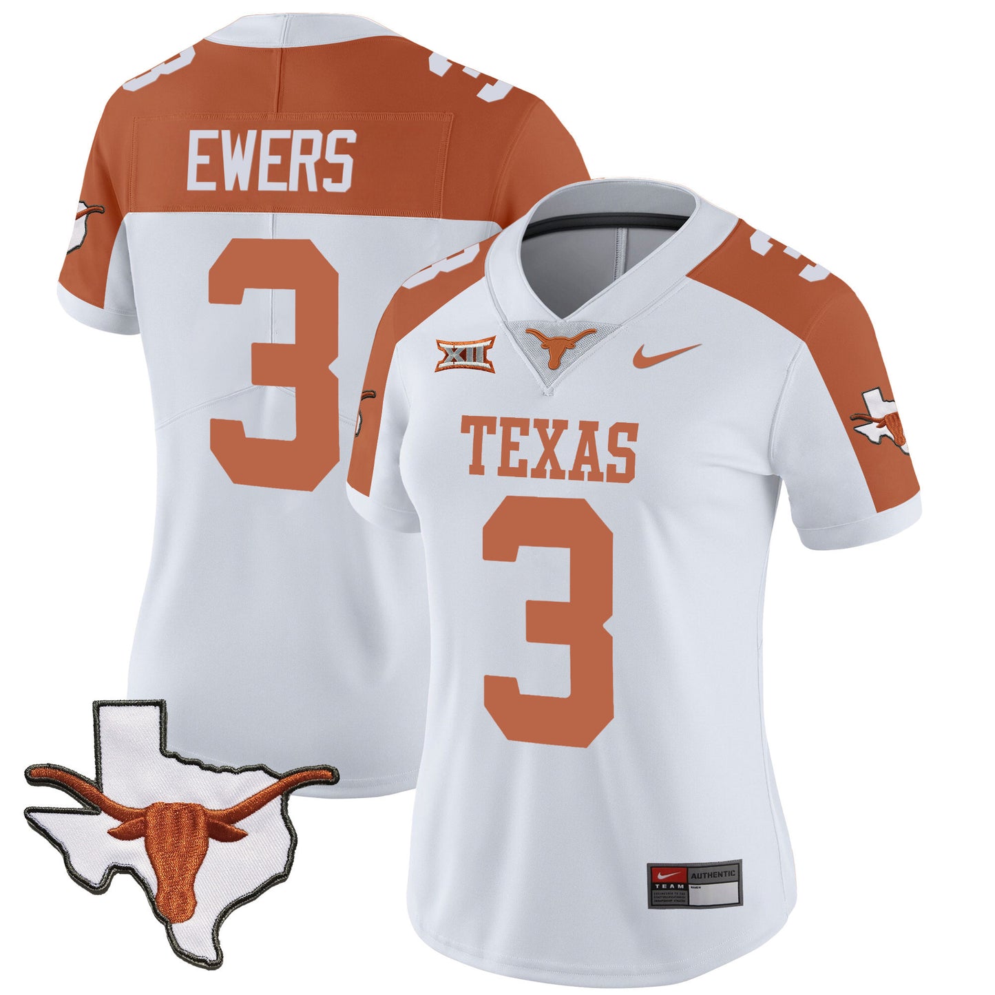 Women's Texas Longhorns Vapor Limited Jersey V3 - All Stitched