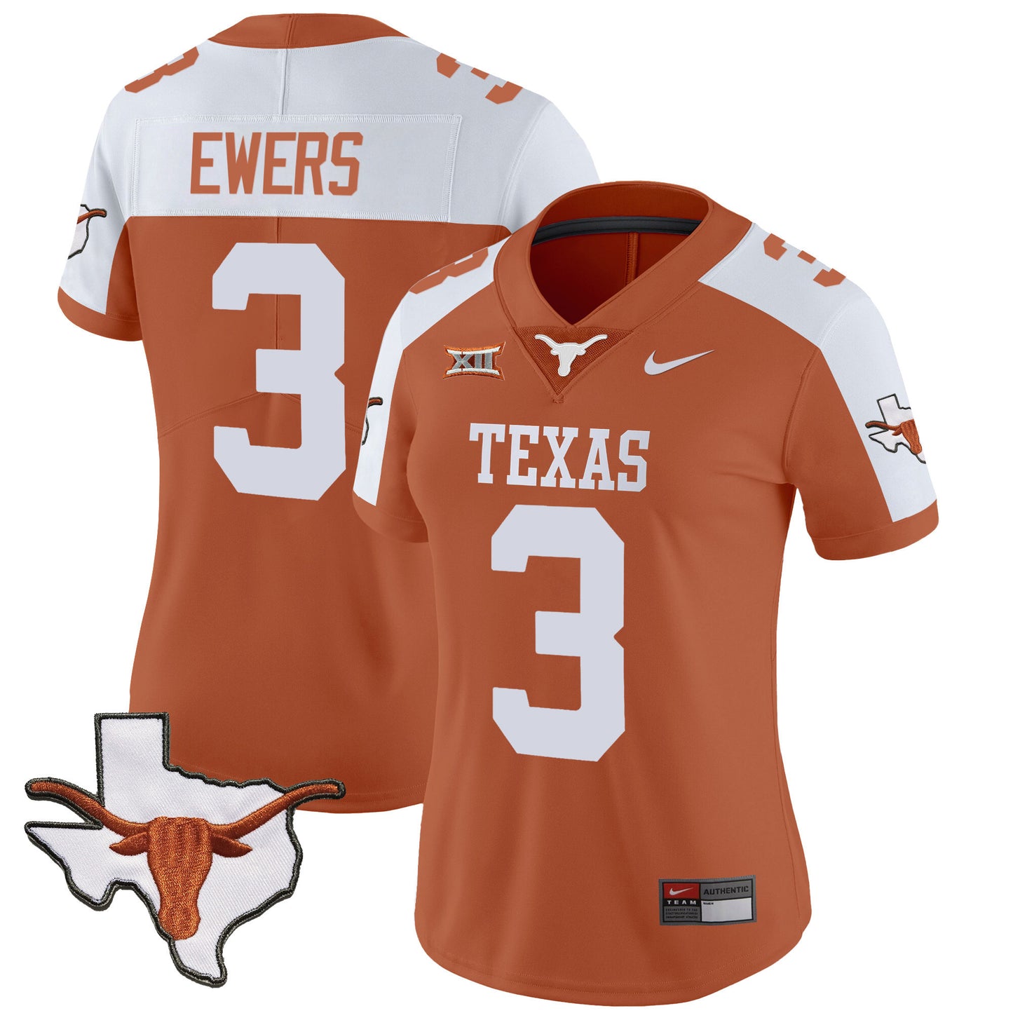 Women's Texas Longhorns Vapor Limited Jersey V3 - All Stitched