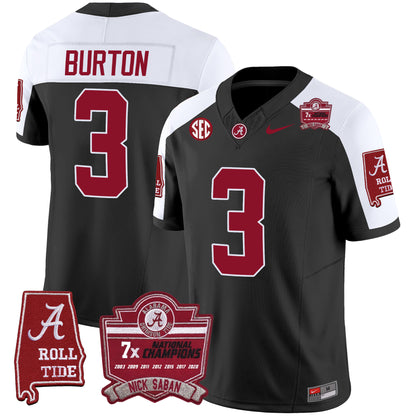 Alabama Crimson Tide Nick Saban 7x Champions Patch Vapor Jersey - All Stitched