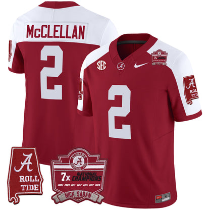 Alabama Crimson Tide Nick Saban 7x Champions Patch Vapor Jersey - All Stitched