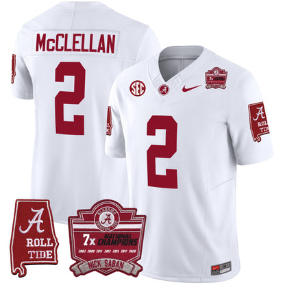 Alabama Crimson Tide Nick Saban 7x Champions Patch Vapor Jersey - All Stitched