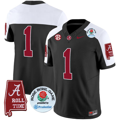 Alabama Crimson Tide Rose Bowl Patch Vapor Limited Jersey - All Stitched