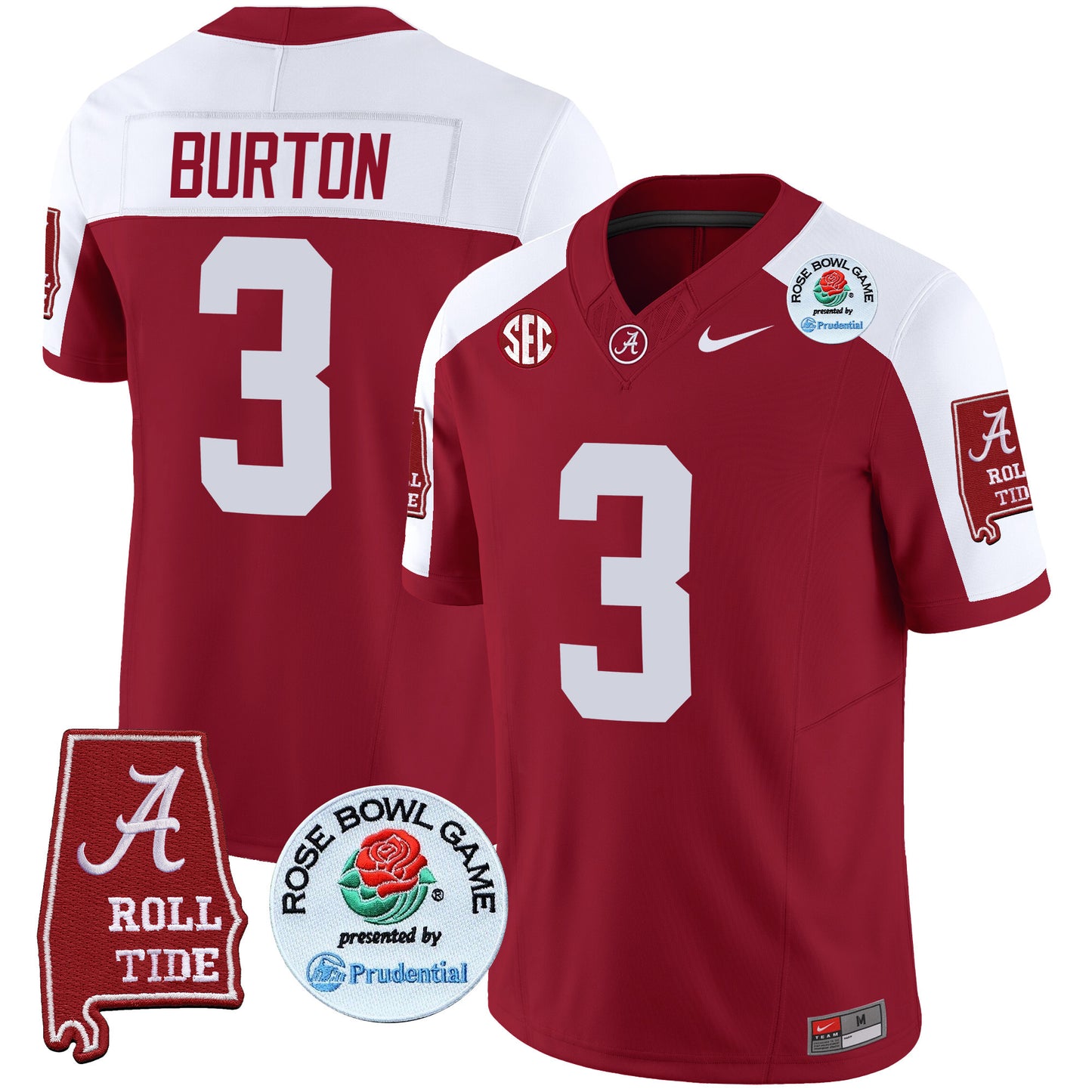 Alabama Crimson Tide Rose Bowl Patch Vapor Limited Jersey - All Stitched