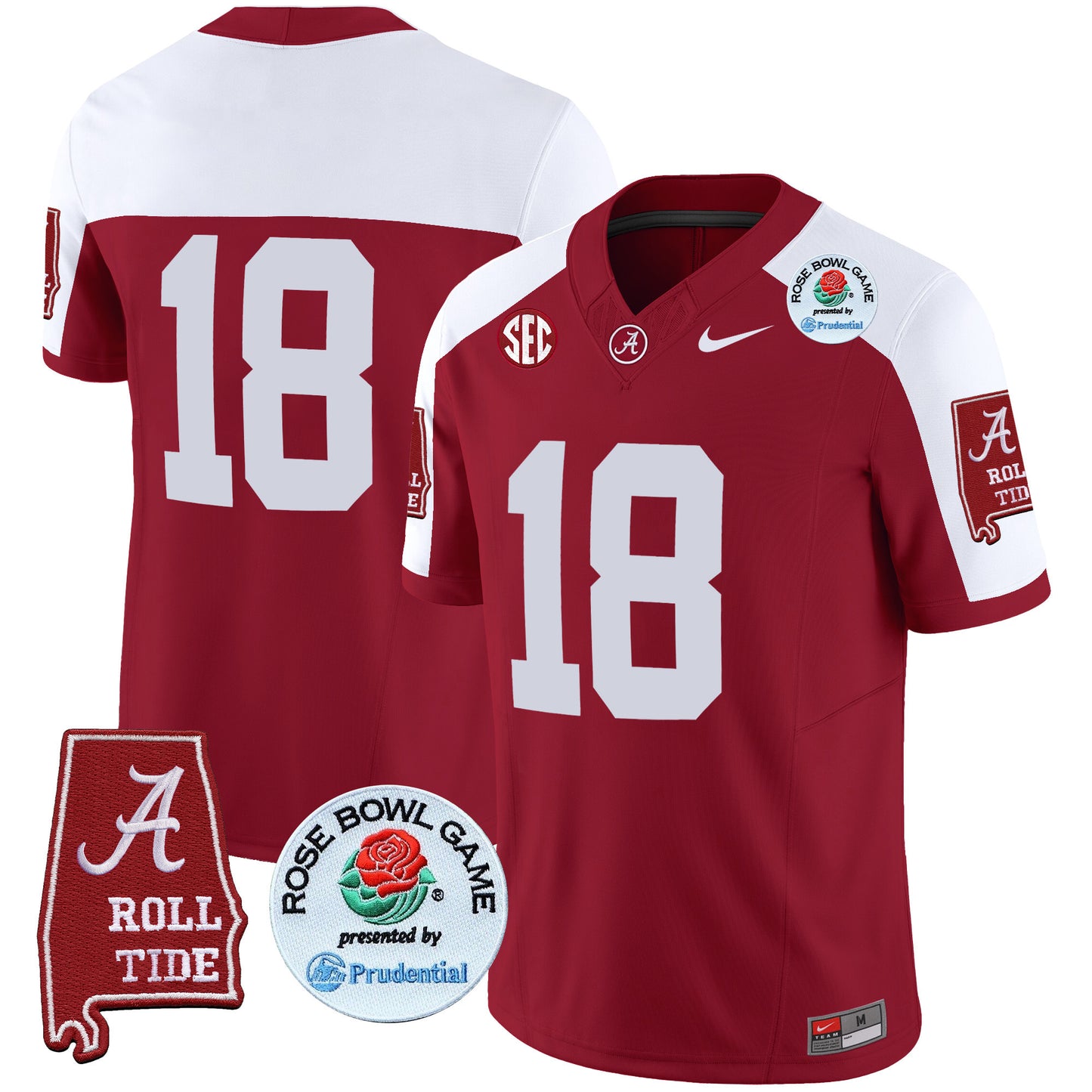 Alabama Crimson Tide Rose Bowl Patch Vapor Limited Jersey - All Stitched