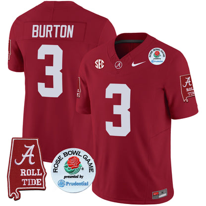 Alabama Crimson Tide Rose Bowl Patch Vapor Limited Jersey - All Stitched