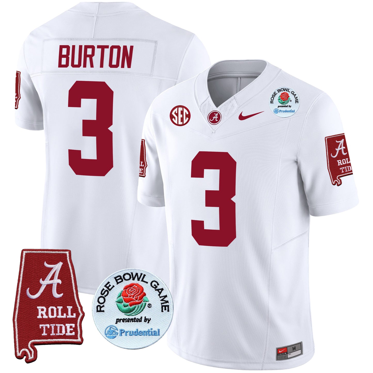 Alabama Crimson Tide Rose Bowl Patch Vapor Limited Jersey - All Stitched