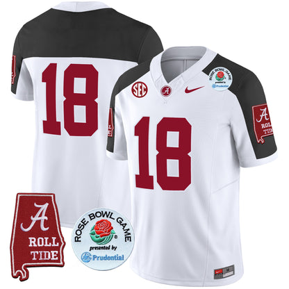 Alabama Crimson Tide Rose Bowl Patch Vapor Limited Jersey - All Stitched