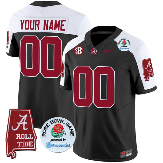 Alabama Crimson Tide Rose Bowl Patch Vapor Limited Custom Jersey - All Stitched