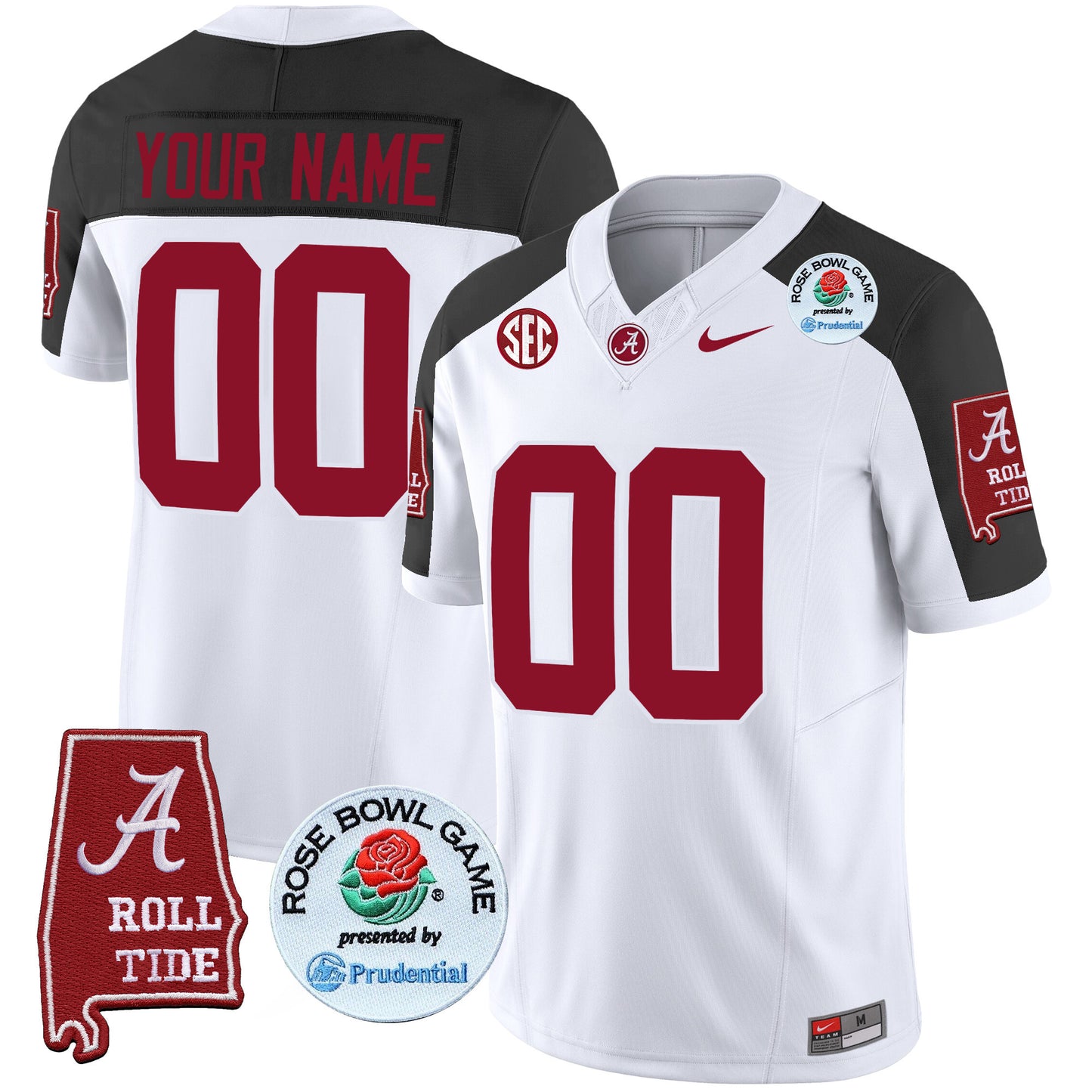 Alabama Crimson Tide Rose Bowl Patch Vapor Limited Custom Jersey - All Stitched