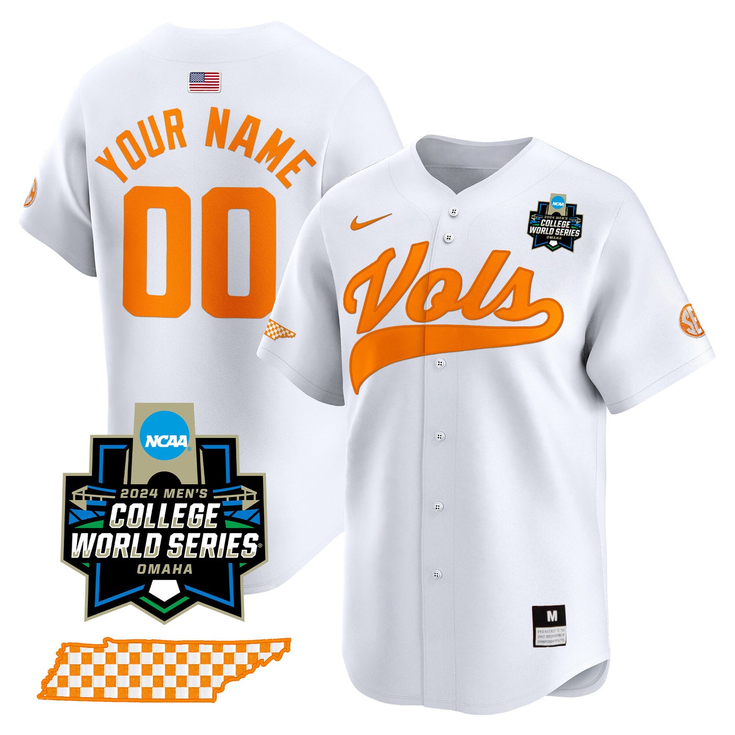 Tennessee 2024 College World Series Vapor Premier Limited Custom Jersey V2 - All Stitched