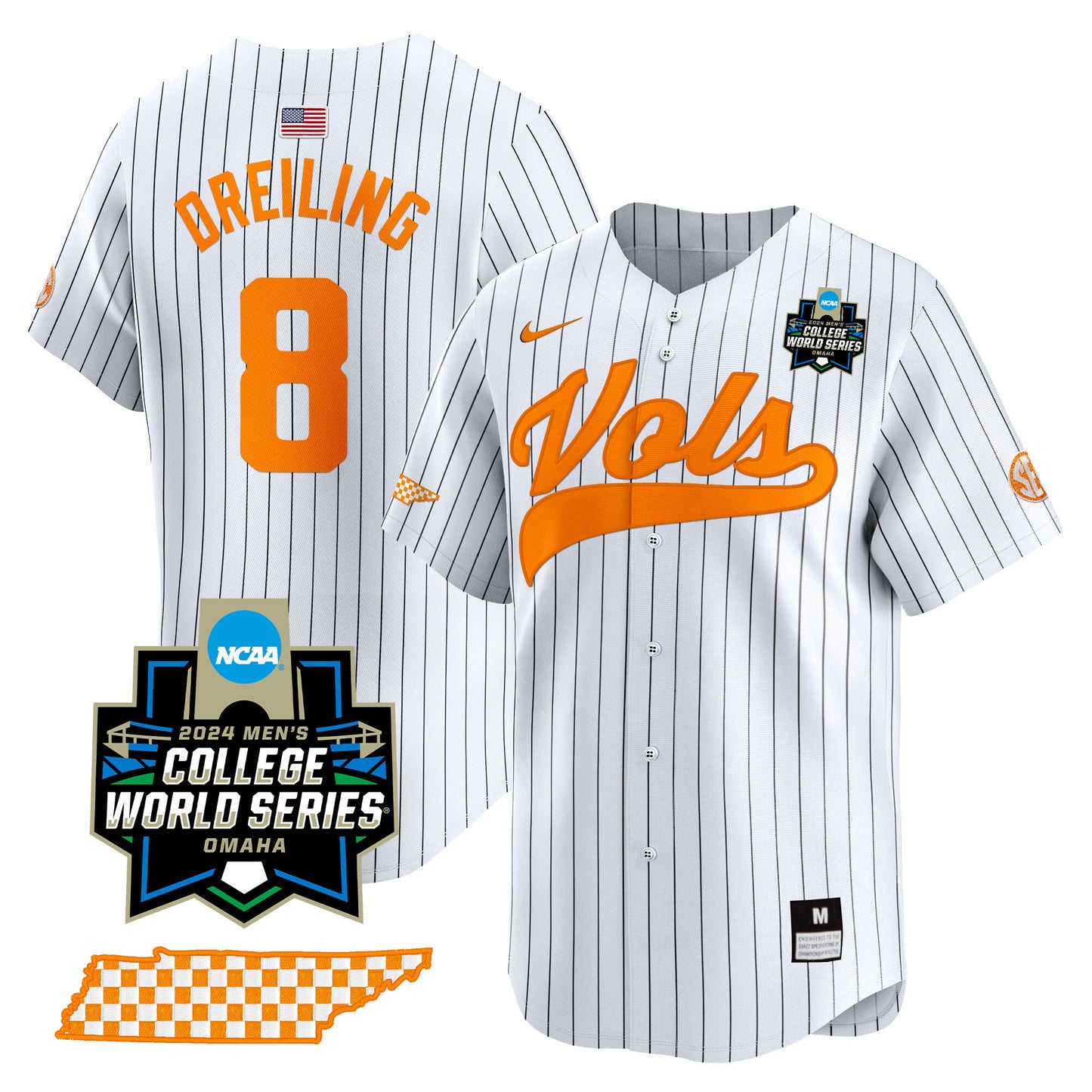 Tennessee 2024 College World Series Vapor Premier Limited Jersey V2 - All Stitched