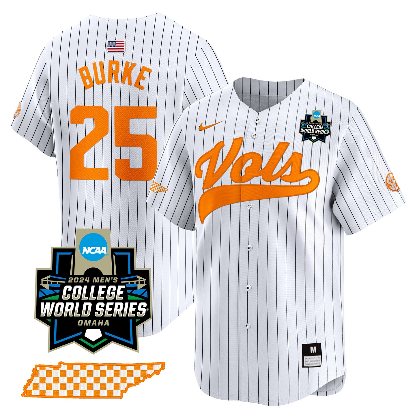 Tennessee 2024 College World Series Vapor Premier Limited Jersey V2 - All Stitched